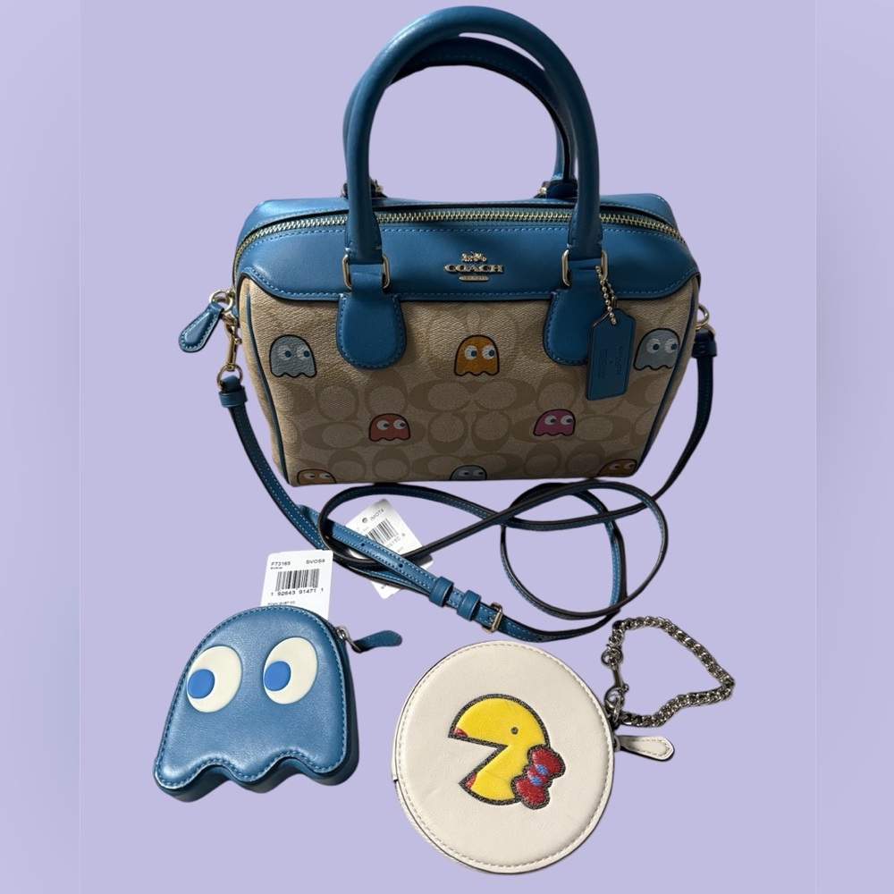 Coach PAC Man Exclusive Handbag / Crossbody with Pac-Man coin accessory pouch - Picture 1 of 13